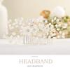 Foyte Flower Bride Wedding Hair Comb Crystal Leaf Bridal Headpieces Rhinestone Hair Pieces Pearl Bridesmaid Side Combs Hair Accessories for Women (pearl) view 3
