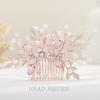 Foyte Flower Bride Wedding Hair Comb Crystal Leaf Bridal Headpieces Rhinestone Hair Pieces Pearl Bridesmaid Side Combs Hair Accessories for Women (leaf) view 2