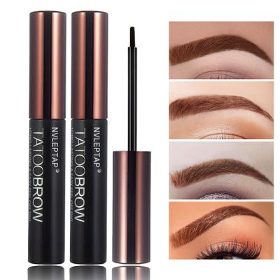 2PCS Peel Off Tattoo Eyebrow Gel, Long Lasting Waterproof Eyebrow Tattoo Makeup,Natural Elegant Eyebrow Tattoo Peel Off for Woman Girls - Light Brown