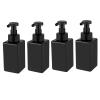 UUJOLY Foaming Soap Dispenser, 15oz Refillable Pump Bottle Plastic for Liquid Soap, Shampoo, Body Wash, 4 Pcs, Black view 1