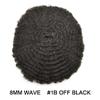 Afro Curl Toupee for Black Men Human Hair System Replacement African American Mens Hairpiece 10X8 All Injected Poly Skin Pu Kinky Curly Wigs for Men Afro Wavy 8mm #1B Off Black/Natural Black Color view 2