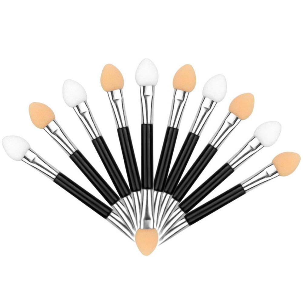 10pcs Double Ended Disposable Eye Shadow Sponge Applicators Make Up Brush, Dual Sides Eye Shadow Sponge Applicators, Eyeshadow Brushes Makeup Applicator for Women Girls
