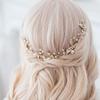 Foyte Crystal Bride Wedding Hair Comb Leaf Bridal Headpieces Rhinestone Flower Hair Vines Pearl Bridesmaid Side Combs Hair Accessories for Women (leaf) view 1