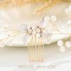 Foyte Crystal Bride Wedding Hair Comb Leaf Bridal Headpieces Rhinestone Flower Hair Vines Pearl Bridesmaid Side Combs Hair Accessories for Women (leaf) view 3