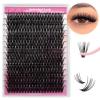 Cluster Lashes 40D D Curl Large Tray Individual Lashes DIY Eyelash Extension Supplies 0.07 Matte Black Lash Clusters Wispy Eyelash Clusters Resuale (40-0.07D, 16mm) view 1