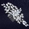 Foyte Crystal Bride Wedding Hair Comb Leaf Bridal Headpieces Rhinestone Flower Hair Vines Pearl Bridesmaid Side Combs Hair Accessories for Women (silver flower) view 1