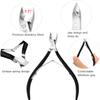 4 Packs Cuticle Nipper, Premium Stainless Steel Cuticle Trimmer for Manicure & Pedicure at Home/Spa/Salon [Black] view 3