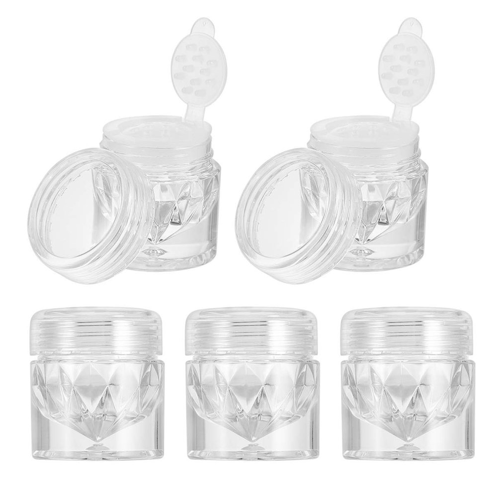 10pcs Sub Packaging Bottles Storage Bottles for Concealer and Loose Powder with Transparent Cover and Inner Plug for Travel and Makeup