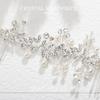 Foyte Crystal Bride Wedding Hair Comb Leaf Bridal Headpieces Rhinestone Flower Hair Vines Pearl Bridesmaid Side Combs Hair Accessories for Women (silver leaf) view 4
