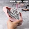 FERYES Travel Makeup Brush Holder, Magnetic Anti-fall Out Silicon Portable Cosmetic Face Brushes Holder, Soft and Sleek Makeup Tools Organizer for Travel-Pink view 3