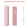 FERYES Travel Makeup Brush Holder, Magnetic Anti-fall Out Silicon Portable Cosmetic Face Brushes Holder, Soft and Sleek Makeup Tools Organizer for Travel-Pink view 4