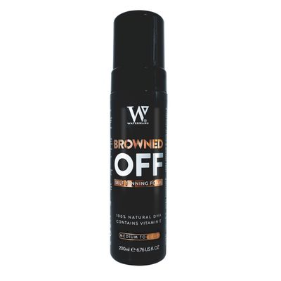 Watermans Browned Off Medium to Dark (200ml) Watermans Self Tanning Mousse with Aloe Vera, Vitamin E, Fast Drying Vegan Fake Tan - Aloe vera tanning mousse