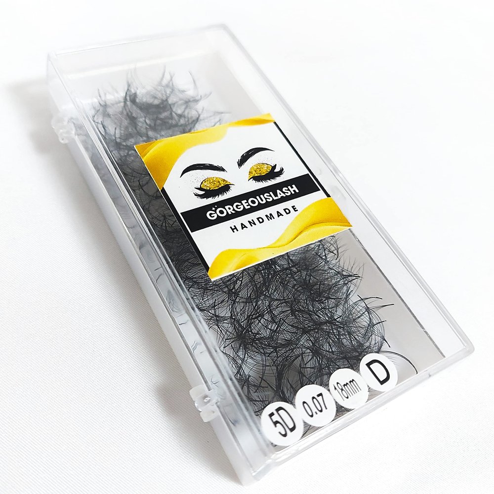 1000 Premade Lash Fans. 10D, 8D, 7D, 6D, 5D, 4D, 3D. Eyelash extensions, Handmade! (5D Curl D - 1000 Fans, 18mm)