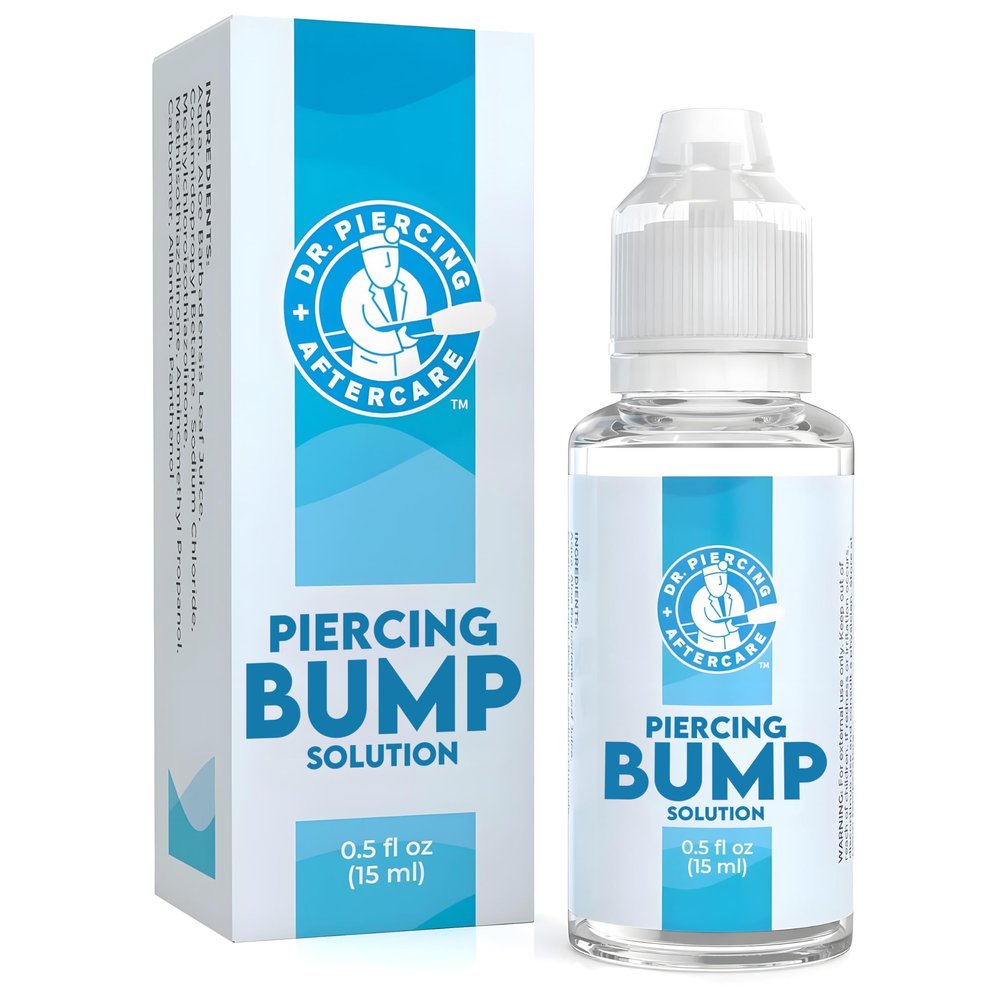 Dr. Piercing Aftercare Keloid Drops  Non-Greasy Saline Solution for Keloid Bump Removal for Piercings - May Reduce Appearance of Nose Piercing Bump, Nose Ear Lip Belly (15 mL)