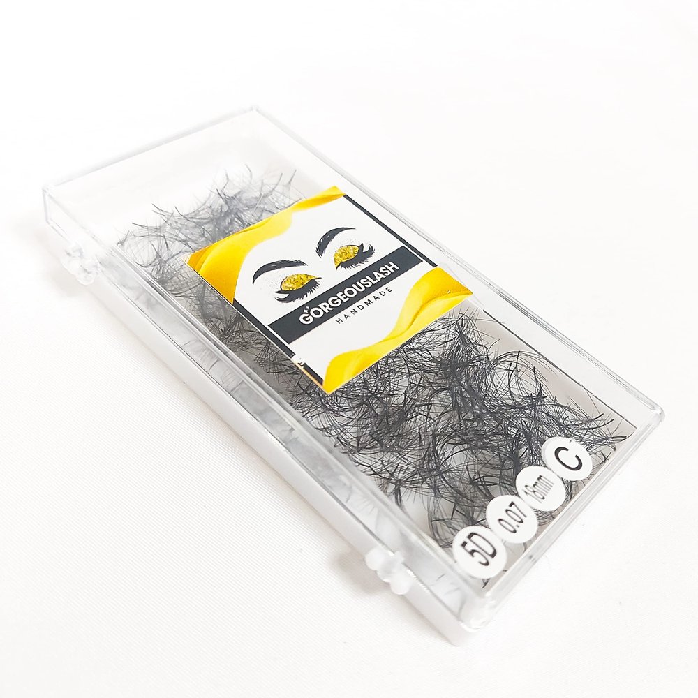 1000 Premade Lash Fans. 10D, 8D, 7D, 6D, 5D, 4D, 3D. Eyelash extensions, Handmade! (5D Curl C - 1000 Fans, 18mm)