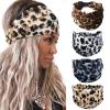 Acenail Wide Headbands Women Knotted Turban Headband Elastic Non Slip Hairbands Boho Head Wraps Workout Leopard Yoga Cotton Hair Scarfs Fashion Hair Accessories for Women 4Pcs (Leopard) view 1