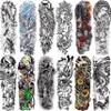 Aresvns Sleeve Tattoo Temporary, 12Pcs Christmas Full Arm Fake Tattoos for Adults, Large Totem Wolf Military Tempoary Tattoos for BBQ Pool Beach Party view 1