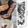 Aresvns Sleeve Tattoo Temporary, 12Pcs Christmas Full Arm Fake Tattoos for Adults, Large Totem Wolf Military Tempoary Tattoos for BBQ Pool Beach Party view 2