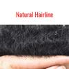 Afro Curl Toupee for Black Men Wave Hair Units Brazilian Human Hair Replacement System Lace Front Natural Hairline Breathable Holes Hair Pieces for Black Men 8 * 101B# OFF BLACK6mm wave view 4