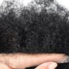 Afro Curl Toupee for Black Men Wave Hair Units Brazilian Human Hair Replacement System Lace Front Natural Hairline Breathable Holes Hair Pieces for Black Men 8 * 101B# OFF BLACK12mm wave view 3