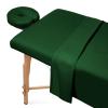 100% Egyptian Cotton 3-Piece Egyptian Cotton Massage Table Sheet Set - Premium Facial Bed Cover - Includes Flat and Fitted Sheets with Face Cradle Cover - Green view 2