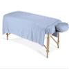 100% Egyptian Cotton 3-Piece Egyptian Cotton Massage Table Sheet Set - Premium Facial Bed Cover - Includes Flat and Fitted Sheets with Face Cradle Cover - Light Blue view 1