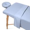100% Egyptian Cotton 3-Piece Egyptian Cotton Massage Table Sheet Set - Premium Facial Bed Cover - Includes Flat and Fitted Sheets with Face Cradle Cover - Light Blue view 2