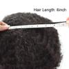 Afro Curl Toupee for Black Men Kinky Curly Virgin Human Hair Replacement Systems Lace Center with Injection PU Skin Around Hair Units for Black Men 8x10inch (8mm wave, 1B# OFF BLACK) view 4