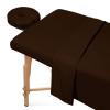 100% Egyptian Cotton 3-Piece Egyptian Cotton Massage Table Sheet Set - Premium Facial Bed Cover - Includes Flat and Fitted Sheets with Face Cradle Cover - Chocolate view 2