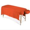100% Egyptian Cotton 3-Piece Egyptian Cotton Massage Table Sheet Set - Premium Facial Bed Cover - Includes Flat and Fitted Sheets with Face Cradle Cover - Orange view 1