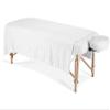 100% Egyptian Cotton 3-Piece Egyptian Cotton Massage Table Sheet Set - Premium Facial Bed Cover - Includes Flat and Fitted Sheets with Face Cradle Cover - White view 1
