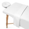 100% Egyptian Cotton 3-Piece Egyptian Cotton Massage Table Sheet Set - Premium Facial Bed Cover - Includes Flat and Fitted Sheets with Face Cradle Cover - White view 2