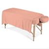 100% Egyptian Cotton 3-Piece Egyptian Cotton Massage Table Sheet Set - Premium Facial Bed Cover - Includes Flat and Fitted Sheets with Face Cradle Cover - Peach view 1