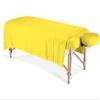 100% Egyptian Cotton 3-Piece Egyptian Cotton Massage Table Sheet Set - Premium Facial Bed Cover - Includes Flat and Fitted Sheets with Face Cradle Cover - Yellow view 1
