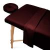 100% Egyptian Cotton 3-Piece Egyptian Cotton Massage Table Sheet Set - Premium Facial Bed Cover - Includes Flat and Fitted Sheets with Face Cradle Cover - Wine view 2