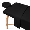 100% Egyptian Cotton 3-Piece Egyptian Cotton Massage Table Sheet Set - Premium Facial Bed Cover - Includes Flat and Fitted Sheets with Face Cradle Cover - Black view 2
