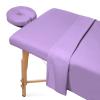 100% Egyptian Cotton 3-Piece Egyptian Cotton Massage Table Sheet Set - Premium Facial Bed Cover - Includes Flat and Fitted Sheets with Face Cradle Cover - Lilac view 2