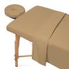 100% Egyptian Cotton 3-Piece Egyptian Cotton Massage Table Sheet Set - Premium Facial Bed Cover - Includes Flat and Fitted Sheets with Face Cradle Cover - Taupe view 2
