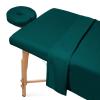 Epic Cotton 100% Egyptian Cotton 3-Piece Egyptian Cotton Massage Table Sheet Set - Premium Facial Bed Cover - Includes Flat and Fitted Sheets with Face Cradle Cover - Teal view 2