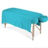 100% Egyptian Cotton 3-Piece Egyptian Cotton Massage Table Sheet Set - Premium Facial Bed Cover - Includes Flat and Fitted Sheets with Face Cradle Cover - Turquoise Blue view 1