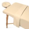 100% Egyptian Cotton 3-Piece Egyptian Cotton Massage Table Sheet Set - Premium Facial Bed Cover - Includes Flat and Fitted Sheets with Face Cradle Cover - Ivory view 2