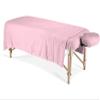 100% Egyptian Cotton 3-Piece Egyptian Cotton Massage Table Sheet Set - Premium Facial Bed Cover - Includes Flat and Fitted Sheets with Face Cradle Cover - Light Pink view 1