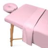100% Egyptian Cotton 3-Piece Egyptian Cotton Massage Table Sheet Set - Premium Facial Bed Cover - Includes Flat and Fitted Sheets with Face Cradle Cover - Light Pink view 2