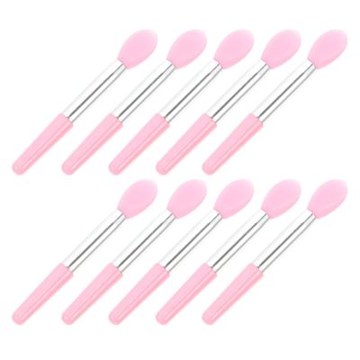 minkissy 10pcs Silicone Lipstick Applicator Versatile Cosmetic Brushes for Lip Balm Eyeshadow Lip Masks Tube and Handle for Makeup