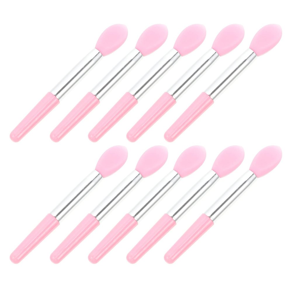 minkissy 10pcs Silicone Lipstick Applicator Versatile Cosmetic Brushes for Lip Balm Eyeshadow Lip Masks Tube and Handle for Makeup