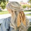 3pcs Women Ribbon Scrunchies Bow Knotted Classic Floral Pattern Hair Ties Vintage Bunny Ear Ponytail Holders Hair Accessories view 2