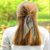 3pcs Women Ribbon Scrunchies Bow Knotted Classic Floral Pattern Hair Ties Vintage Bunny Ear Ponytail Holders Hair Accessories view 4