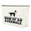 Australian Shepherd Gifts for Aussie Lovers Aussie Dog Mama Makeup Bag Gift for Women Girls Funny Aussie Dog Lover Gift Unique Dog Mom Gifts Mom Of An Ausshole Cosmetic Bag Gift Mother's Day Gift view 1