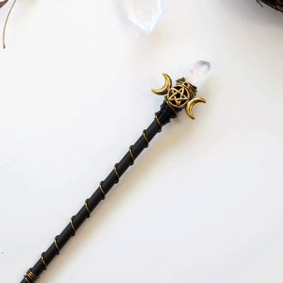 Aurorad Handmade Crafts Vintage Moon Stars Crystal Hairpin Branch White Quartz Hair Stick Special Bridal Wedding Gift (Color : 0.13mm 1000g)
