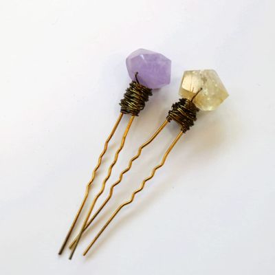 Aurorad Handmade Crafts Vintage Moon Stars Crystal Hairpin Branch White Quartz Hair Stick Special Bridal Wedding Gift (Color : Titanium Plated)